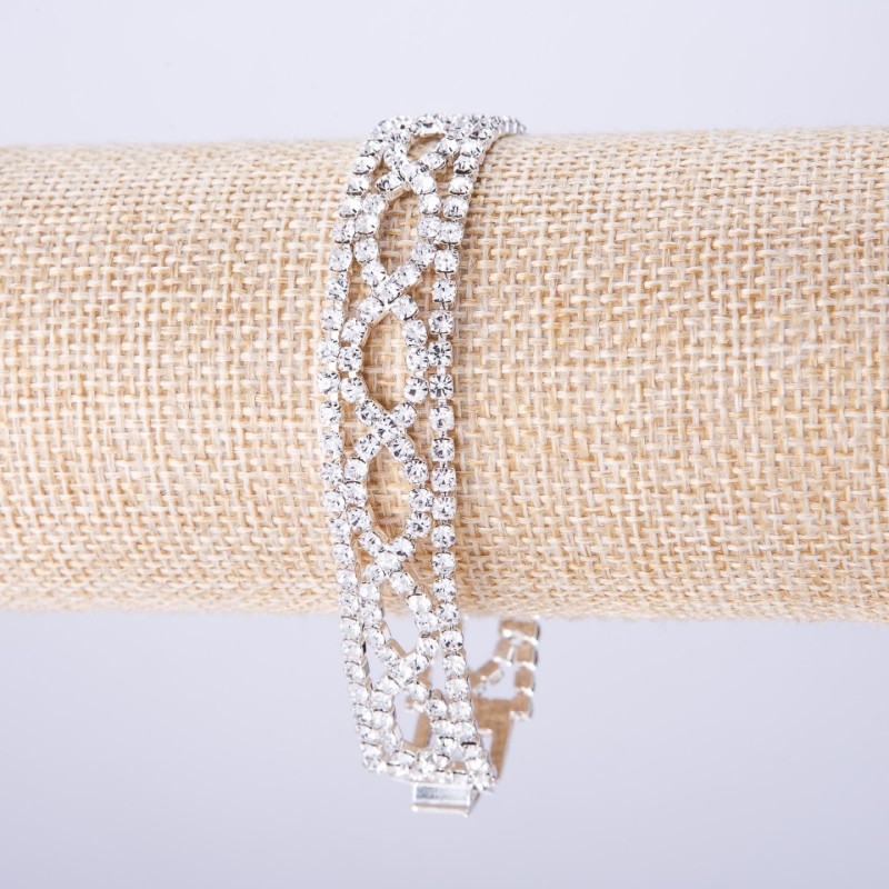 Bracciale di strass «Spiga», lunghezza 20 cm, larghezza 14 mm