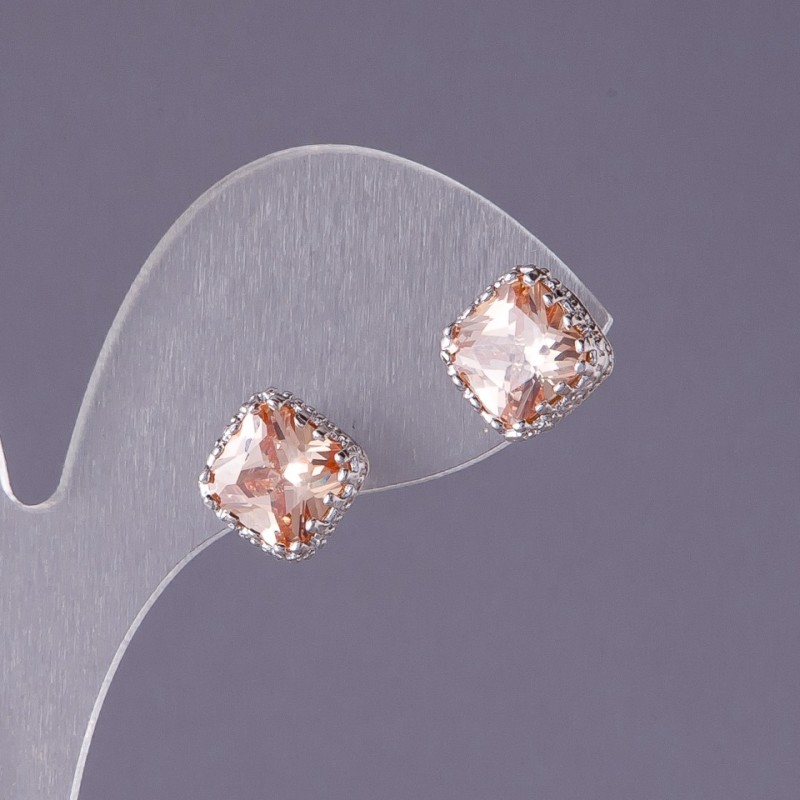 Orecchini con cristalli gialli Rombi, diametro 10 mm