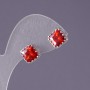 Orecchini con cristalli rossi «Rombi», diametro 10 mm