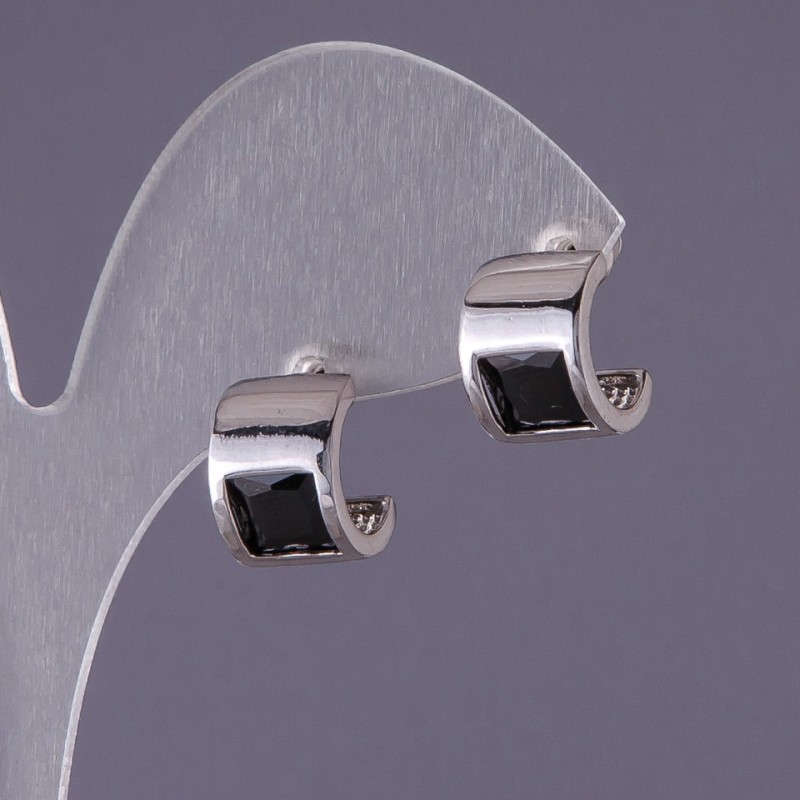 Orecchini con cristalli neri 13x9 mm