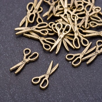 Fornitura pendente forbici bronzo, diametro 8 mm, lunghezza 18 mm foro Ø 3 mm confezione 20 g ± 41 pezzi