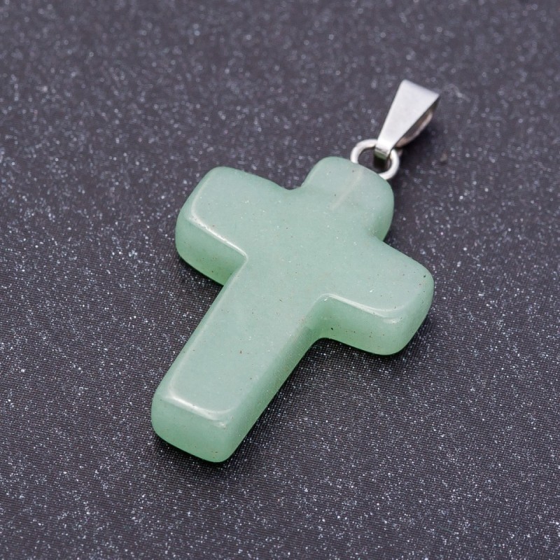 Pendente «Croce» in giada 18×27 mm