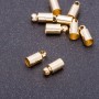 Terminale dorato per gioielli, diametro 4 mm, lunghezza 9 mm, foro 5 mm, 2 pezzi