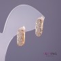 Orecchini Xuping con strass bianchi, diametro 5 mm, lunghezza 15 mm, colore oro