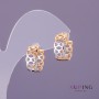 Orecchini Xuping, diametro 7 mm, lunghezza 15 mm, colore oro e argento