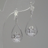 Orecchini «Itaolyao» a gocce con cristalli, diametro 14 mm, lunghezza 31 mm, colore argento