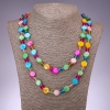 Collana lunga madreperla assortita a moneta, 120 cm
