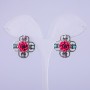 Orecchini «Asteri» lampone, diametro 22 mm
