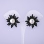 Orecchini a perno Fiore Nero, diametro 28 mm