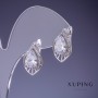 Orecchini Xuping con cristalli bianchi placcati rodio 18x10 mm