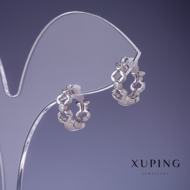 Orecchini Xuping con rodio 4,5×12 mm