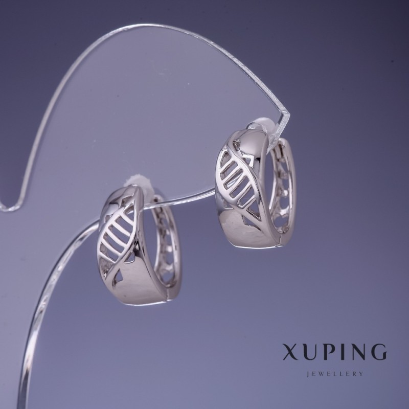 Orecchini Xuping rodiati 16x6 mm