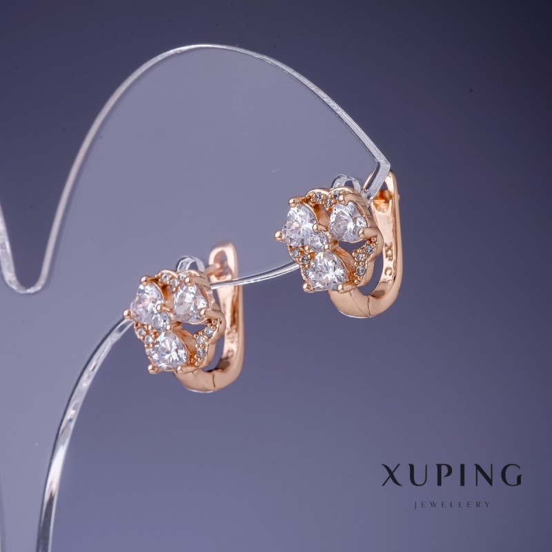 Orecchini Xuping «Trifoglio» 14×10 mm placcati oro 18K