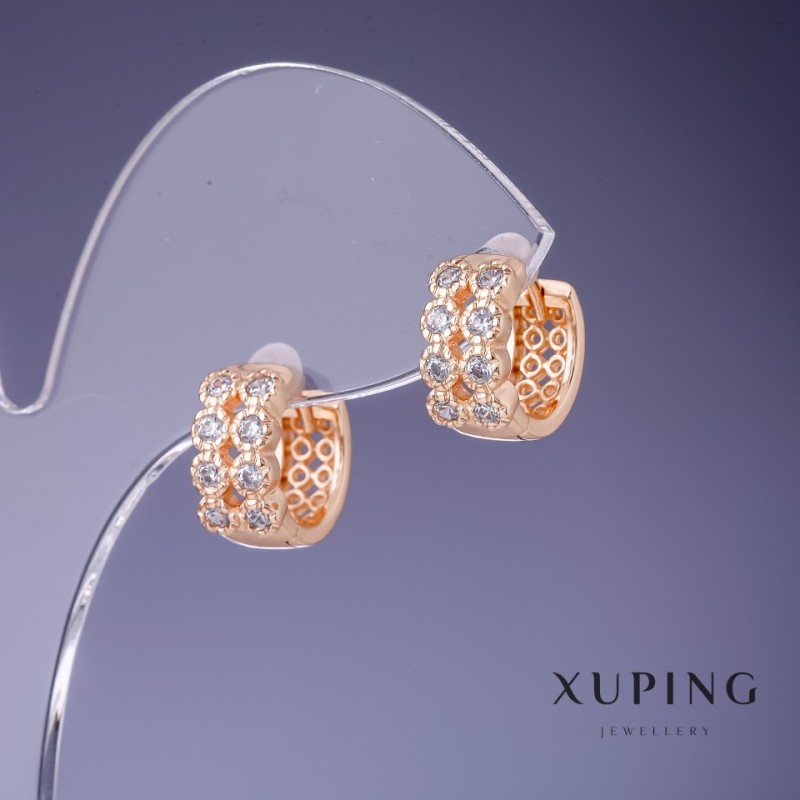 Orecchini Xuping doratura 18K, 6×12 mm