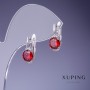 Orecchini Xuping con cristalli rossi 16x8 mm rodiati