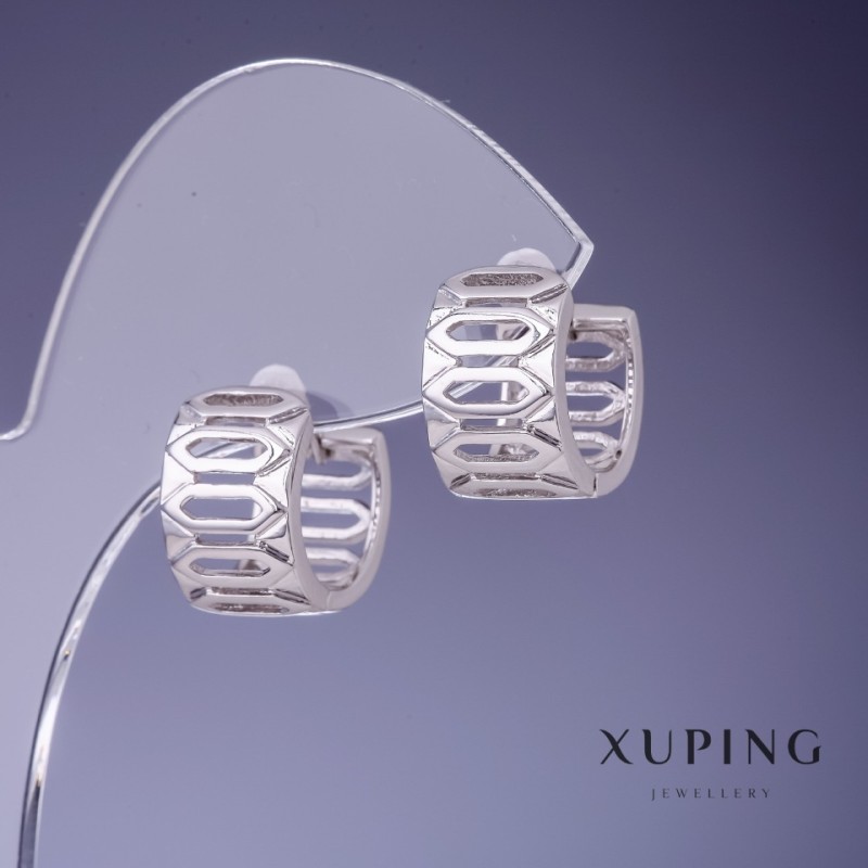 Orecchini Xuping rodiati 14x9 mm
