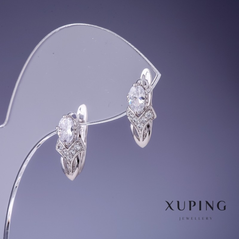 Orecchini Xuping Tulipano 15×8 mm rodio