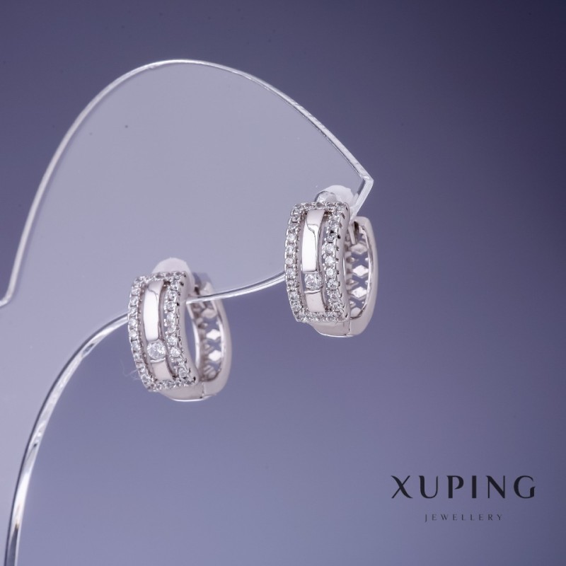 Orecchini Xuping rodio 5×12 mm