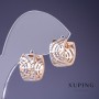 Orecchini Xuping 13×8 mm, doratura 18K e rodio
