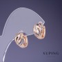 Orecchini Xuping 12×9 mm, doratura 18K e rodio