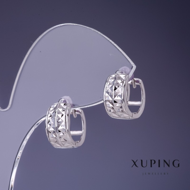 Orecchini Xuping rodiati 7×11 mm
