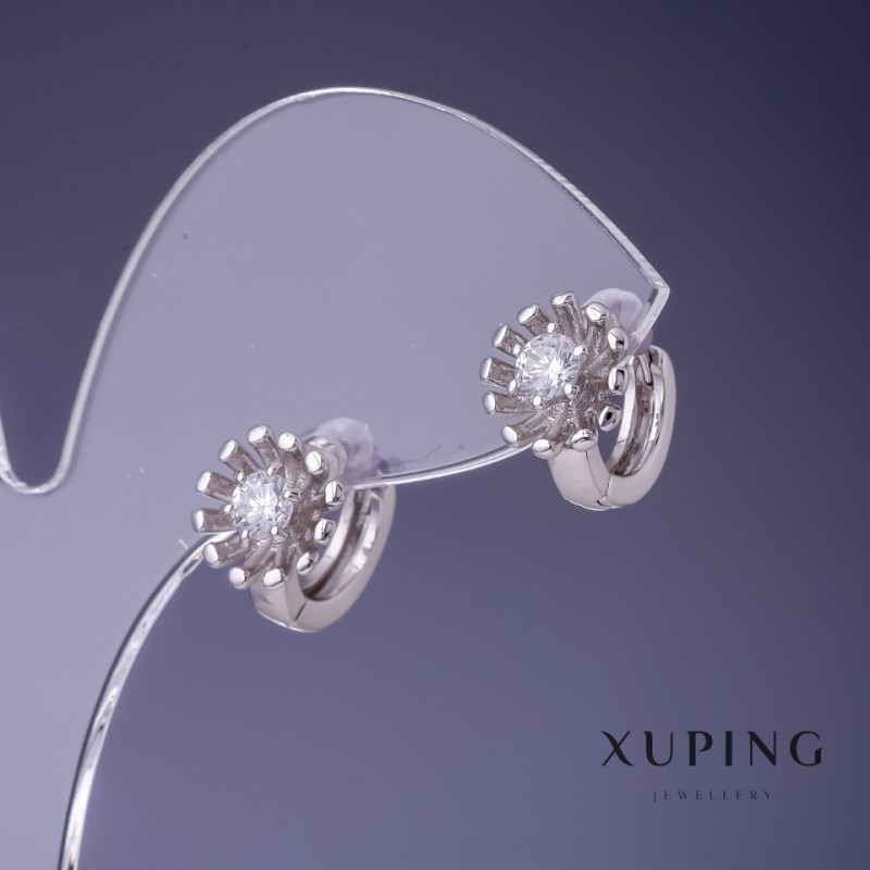Orecchini Xuping placcati rodio 10x9 mm