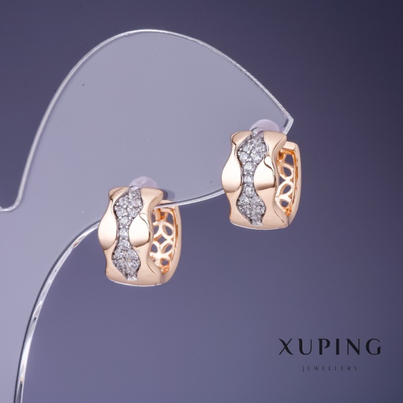 Orecchini Xuping 13×8 mm doratura 18K
