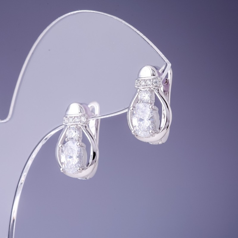 Orecchini Xuping rodiati 10x16 mm