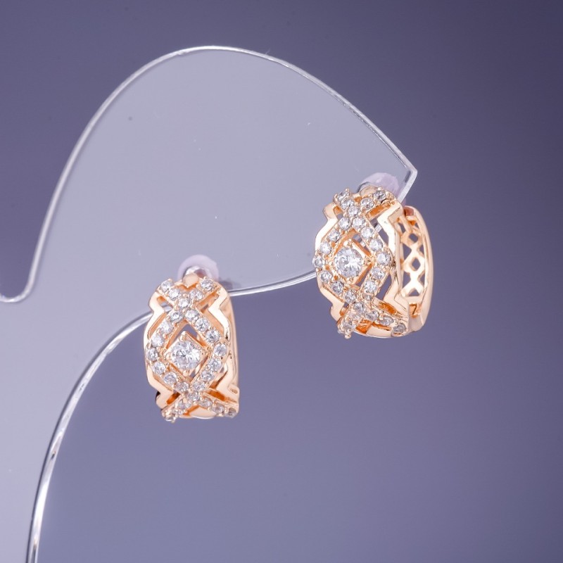 Orecchini Xuping 8×14 mm doratura in oro 18K