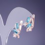 Orecchini con cristalli azzurri 19×12 mm metallo dorato