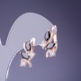Orecchini con cristalli neri 19×12 mm in metallo dorato