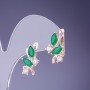 Orecchini con cristalli verdi 19×12 mm in metallo dorato