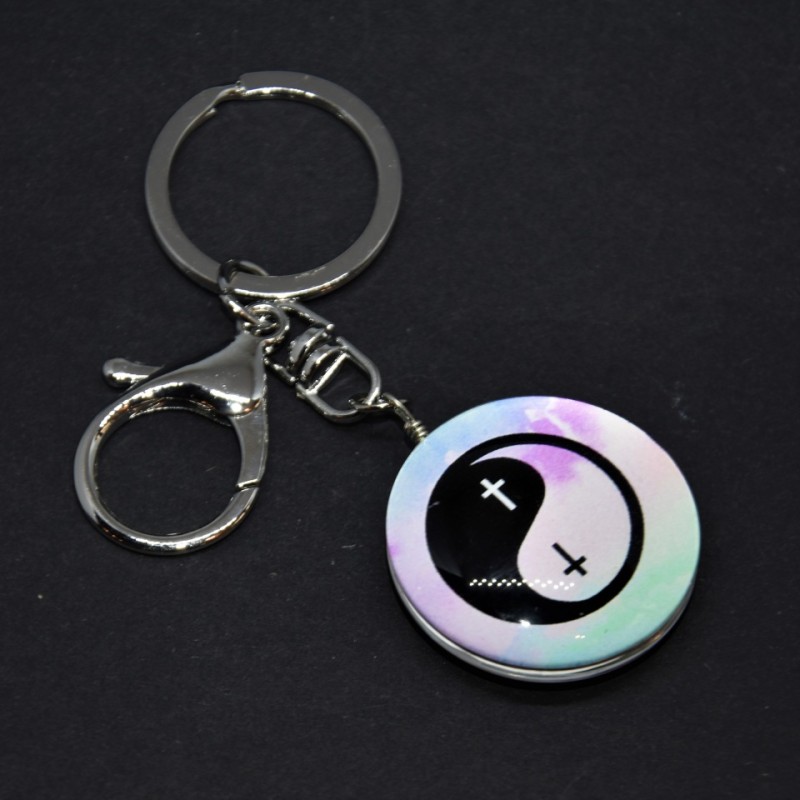 Portachiavi \"Croce Yin Yang\", lunghezza 10 cm