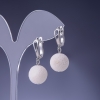 Orecchini in corallo spugna bianco Elegante, diametro 14 mm