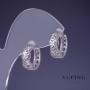 Orecchini Xuping rodiati con cristalli bianchi 15×6 mm
