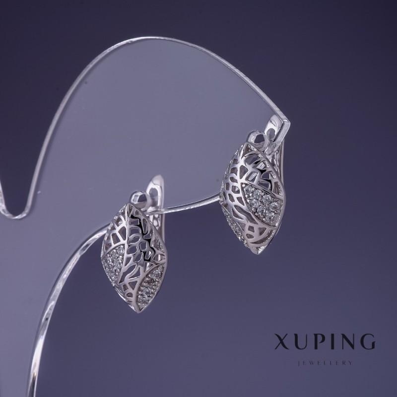 Orecchini Xuping placcati rodio 14x9 mm
