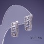 Orecchini Xuping 16x18 mm rodio con cristalli bianchi