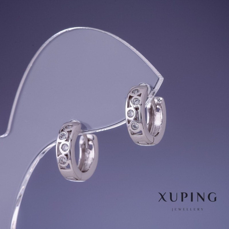 Orecchini Xuping rodiati 4×12 mm