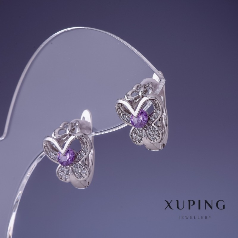 Orecchini Xuping rodio 15x11 mm