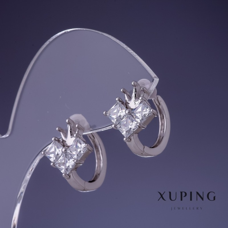 Orecchini Xuping Corona rodio 12×14 mm