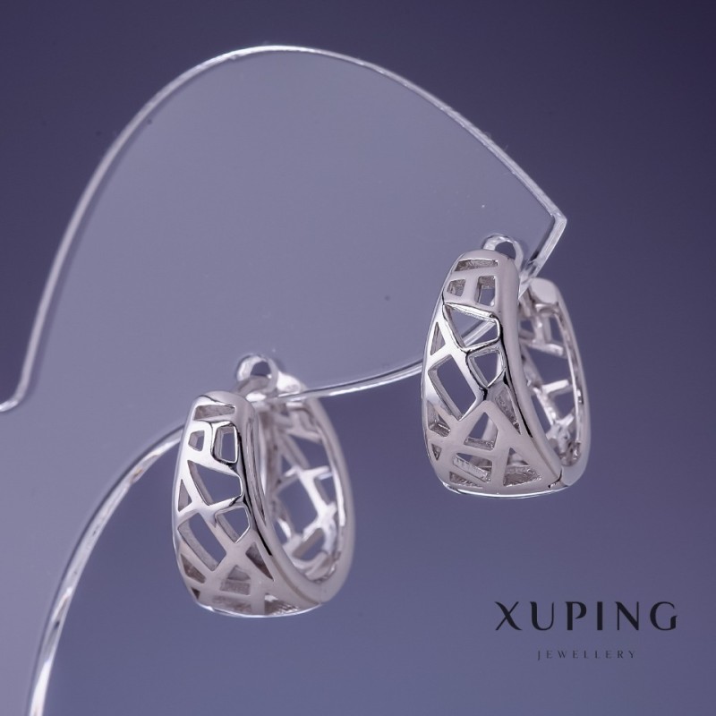 Orecchini Xuping rodiati 16×8 mm