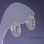 Orecchini Xuping placcati rodio con strass bianchi 6×14 mm