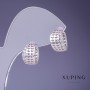 Orecchini Xuping rodiati con strass bianchi 8x13 mm