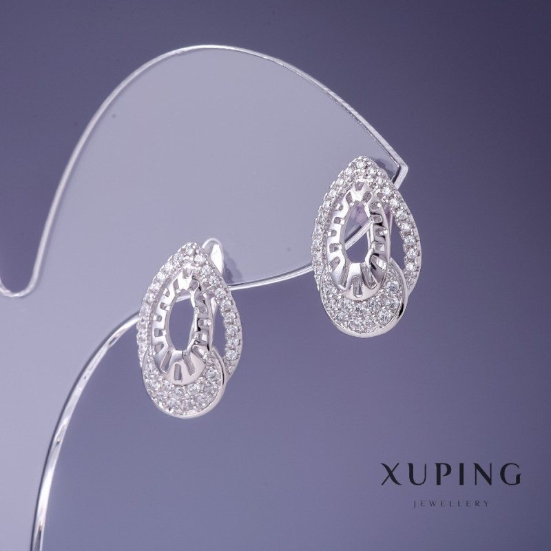 Orecchini Xuping rodio 10×17 mm