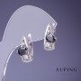 Orecchini Xuping rodiati con pietra nera