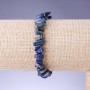 Bracciale in lapislazzuli naturale, granuli, diametro 9x4 mm, lunghezza 18 cm, elastico