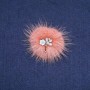 Spilla in pelliccia di visone 'cipria' con fiore