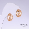 Orecchini Xuping, lunghezza 16 mm, spessore 7 mm, doratura 18K