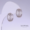 Orecchini Xuping, lunghezza 16 mm, spessore 7 mm, rodiati