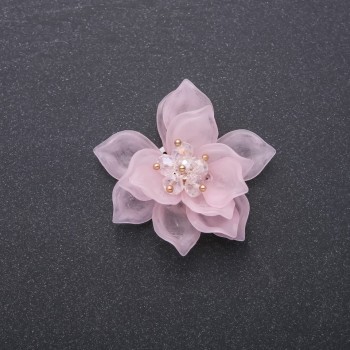 Toppa decorativa Fiore di loto acrilico rosa, diametro 40 mm